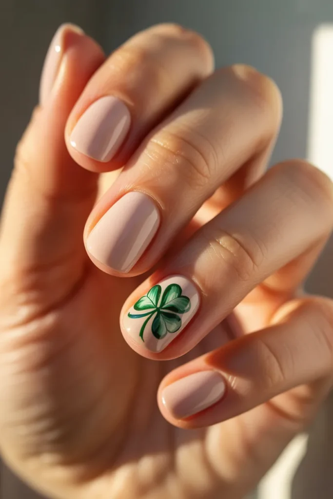 5. Lucky Four Leaf Clover Nail Art