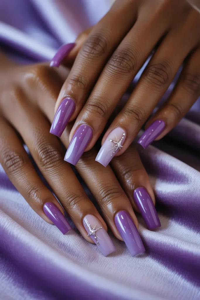 5. Purple Spring Nails Acrylic