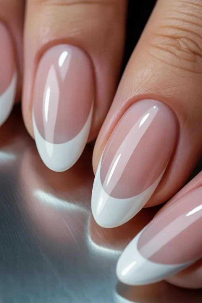 5. Reverse French in Pink White — Modern Minimalism