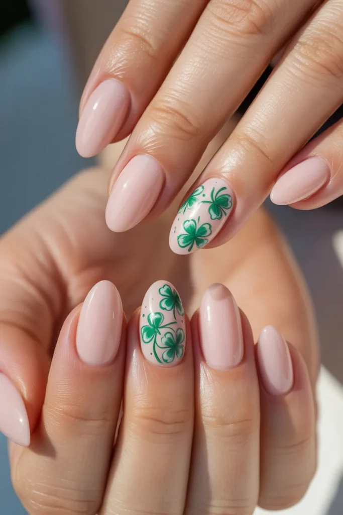 5. Shamrock Nails Pink — Soft Feminine Twist