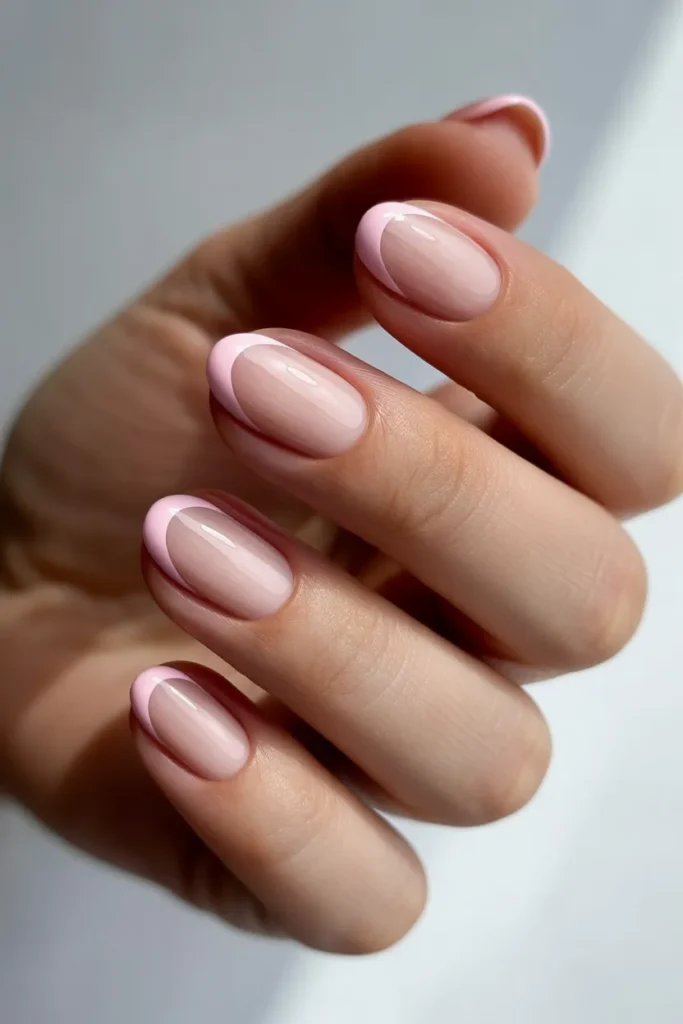 5. Simple Pink French Tip Nails