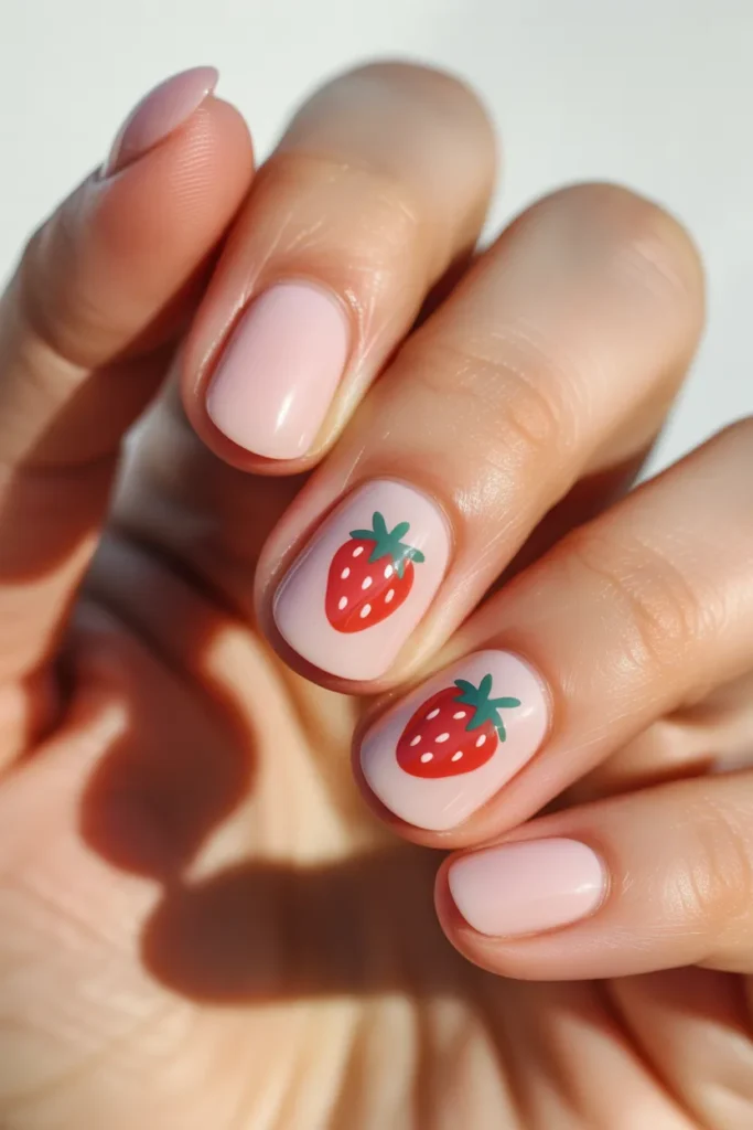 Strawberry Nail Art 6 5. Simple Strawberry Nail Art for Beginners