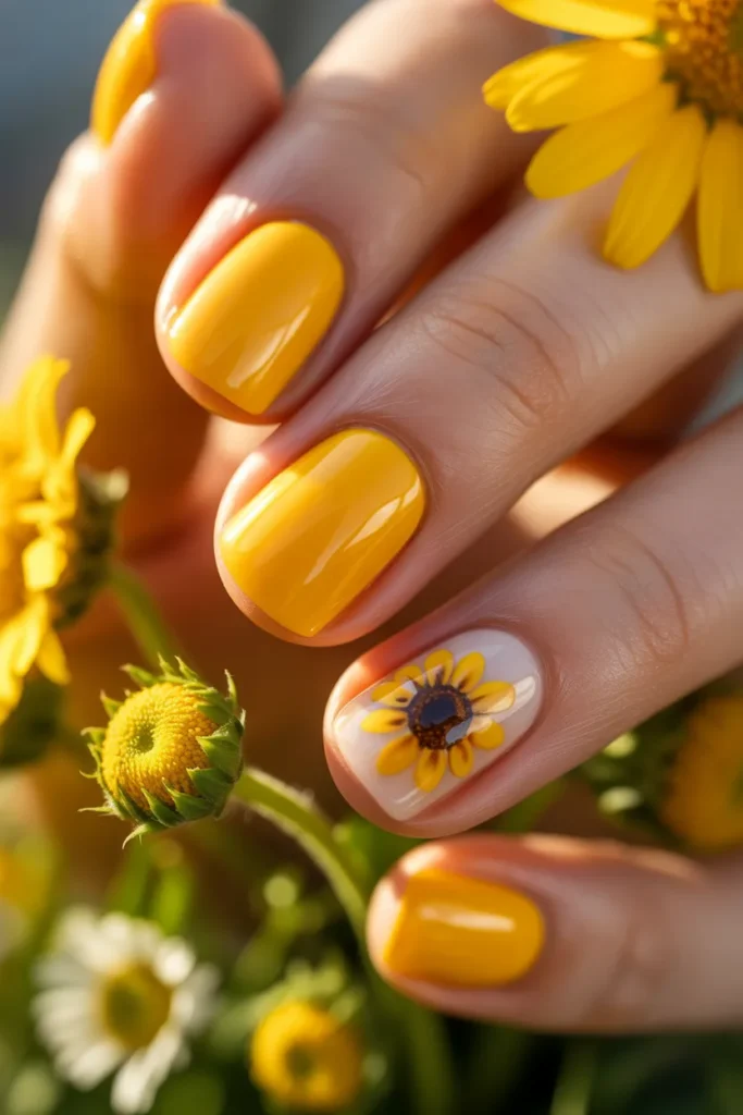 5. Yellow Nail Art Ideas — Sunny Simple Spring Nails