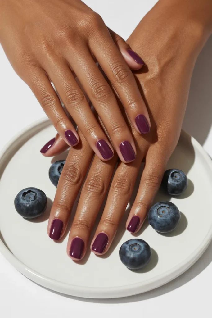 6. Blueberry Square Nails