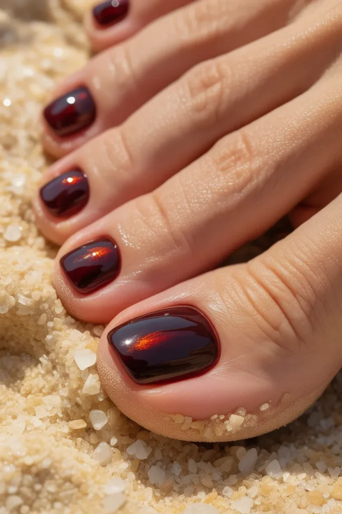 6. Dark Toe Nail Colours for Summer — Deep Plum
