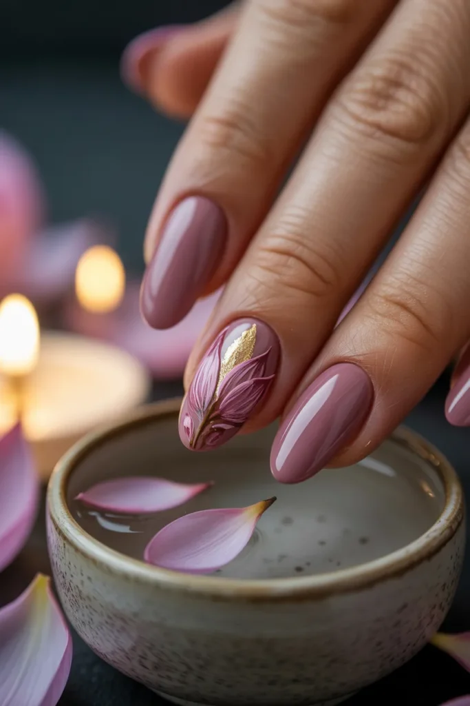 6. Lotus Petal Nail Art — Quiet Luxury