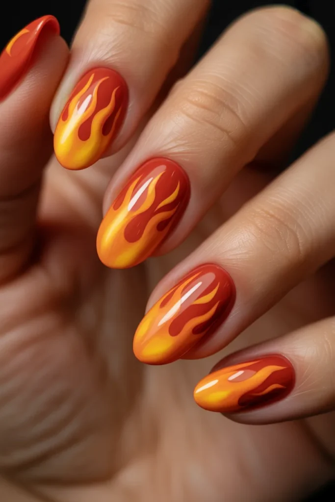 Aries Nail Designs 8 7. Aries Fire Flame Nail Art