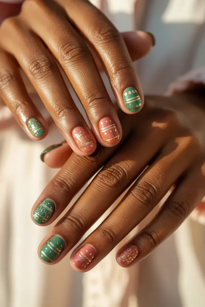 8. Easter Egg Nails Design by Skin Tone — Deep Complexion