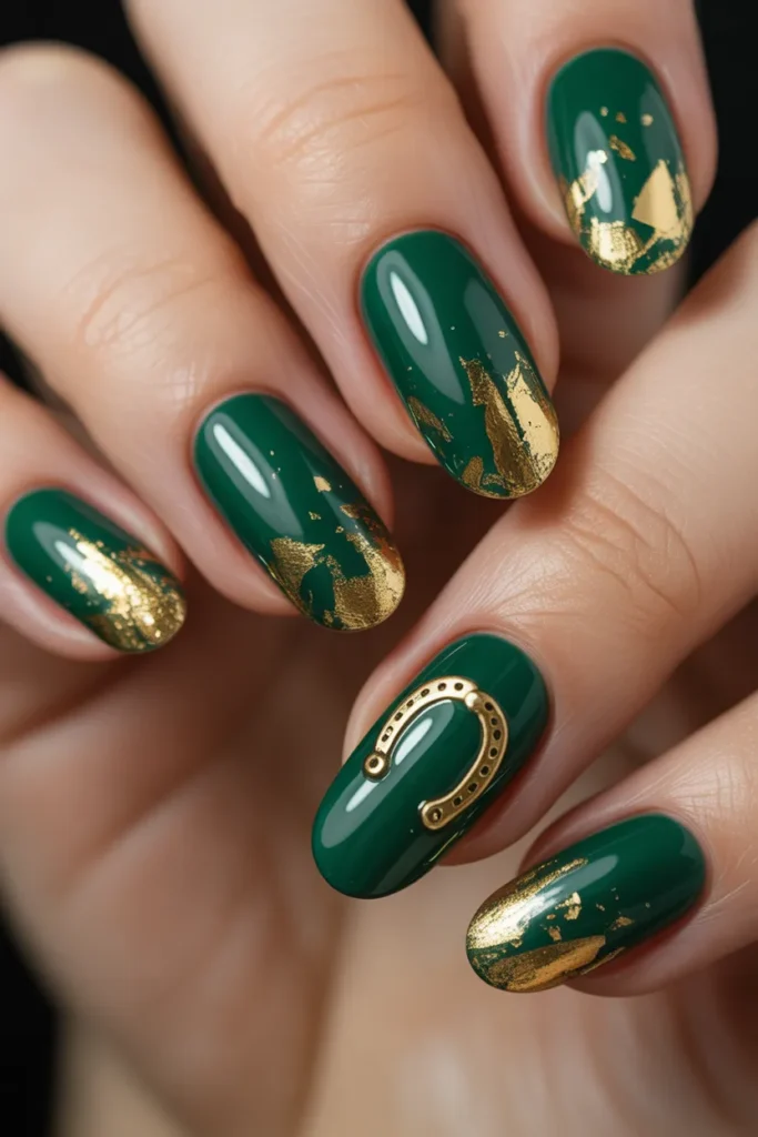 9. Gold Foil Lucky Nails