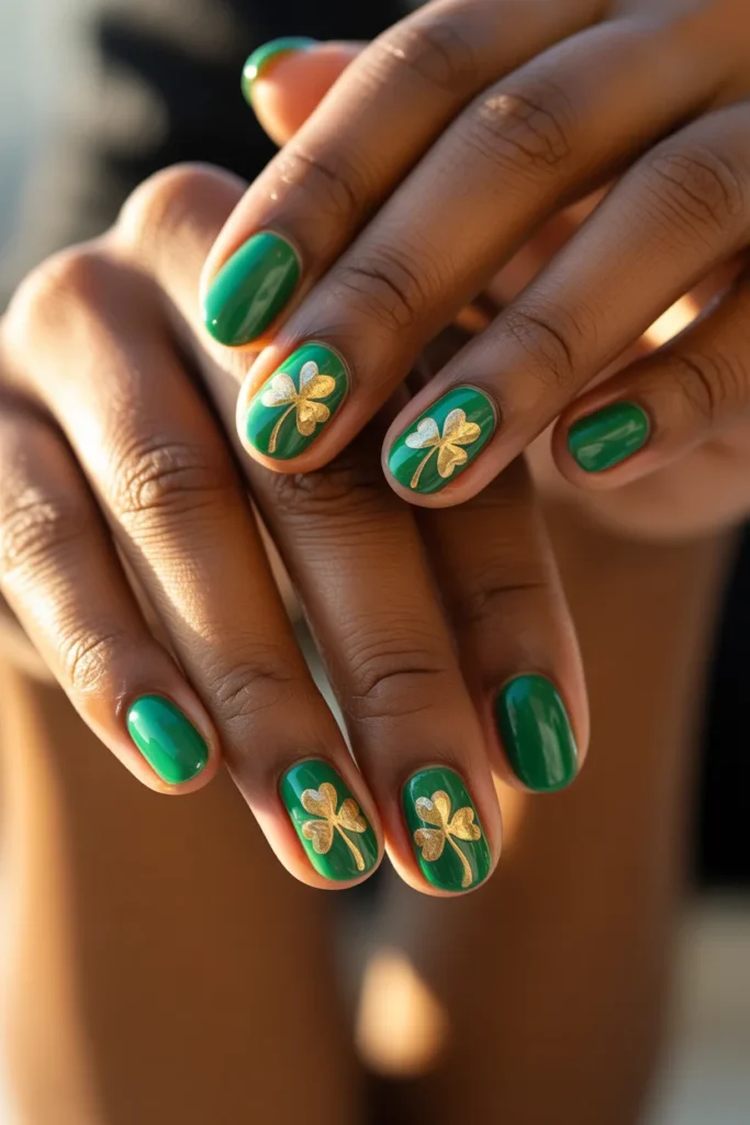 9. Shamrock Nails by Skin Tone — Deep Skin
