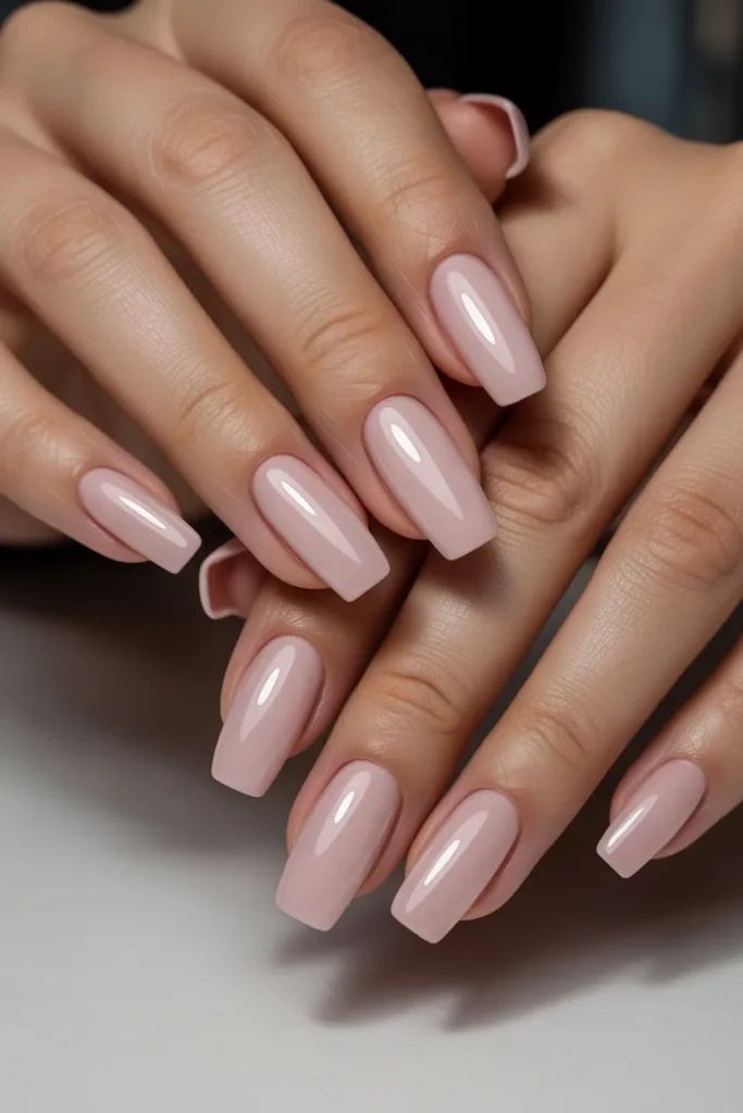 9. Simple April Acrylic Nails — Pastel Pink