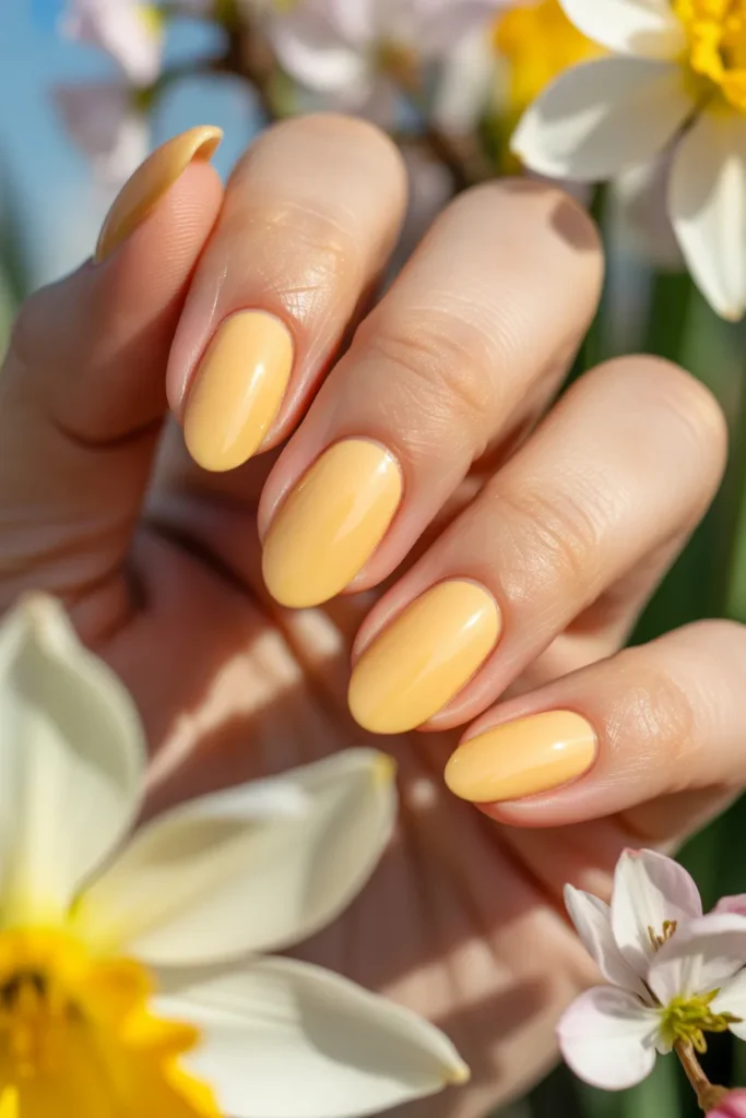 Butter Yellow Almond Nails.14