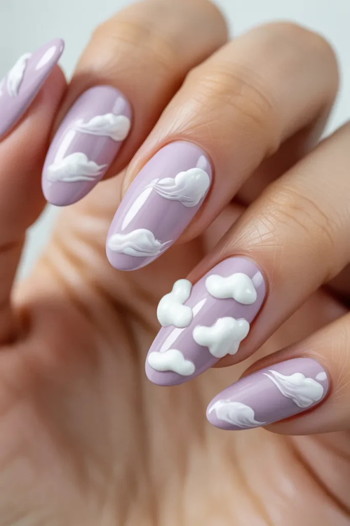 Lilac Cloud Almond Nails.22