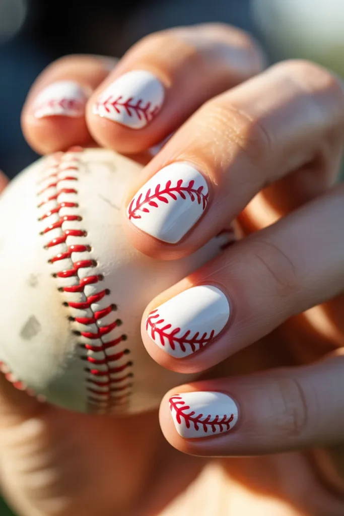 Baseball Nails 2 01 Classic Baseball Stitch Nails