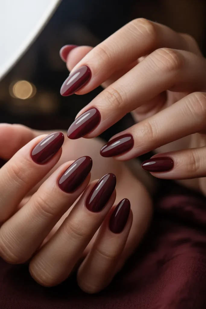 01 Classic Deep Burgundy Almond — Timeless Luxury · Beginner · All Tones