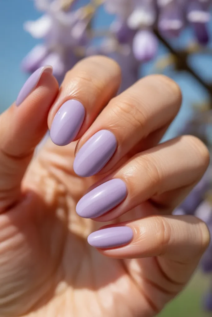 01 Soft Lilac Almond Nails