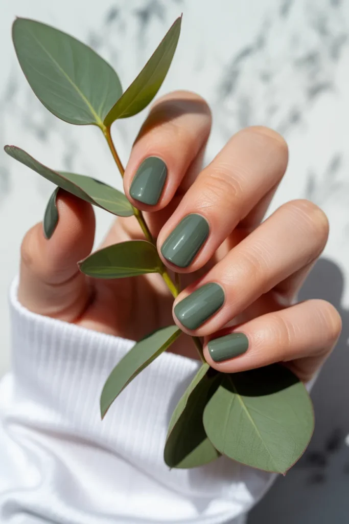 02 Sage Green Short Nails