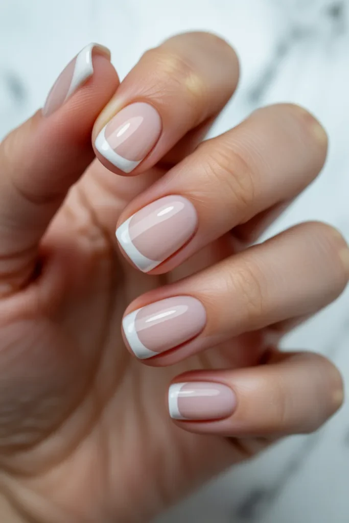03 Milky White French Nails — Square