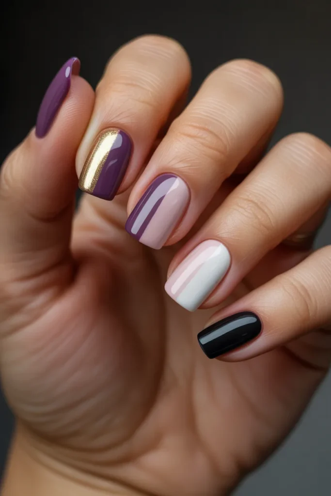 04 Gemini Split Nails — Dual Colour Duality · Intermediate