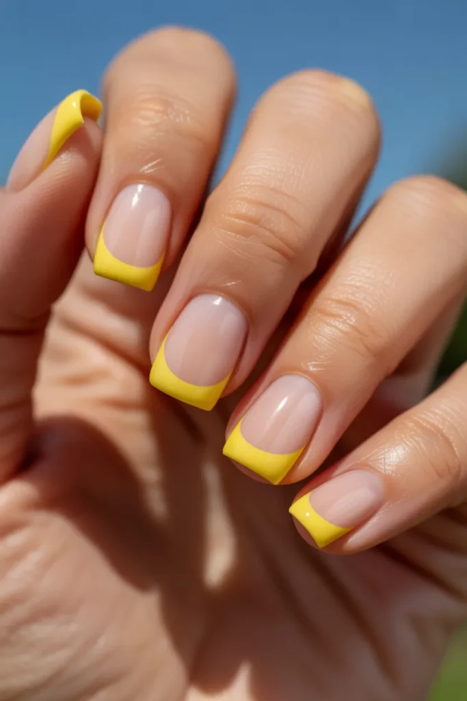 05 Lemon Nail Art Designs — French Tip