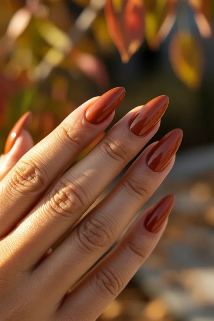 06 Burnt Orange Almond Nails — Fall Favourite · Beginner