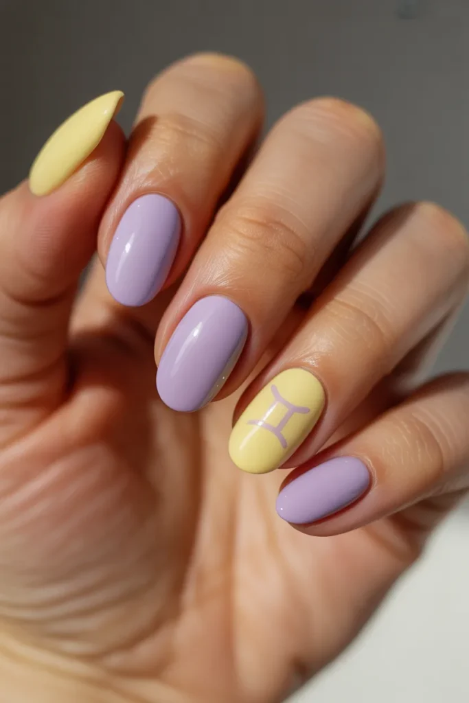 06 Cute Gemini Nails — Pastel Twin Design · Beginner