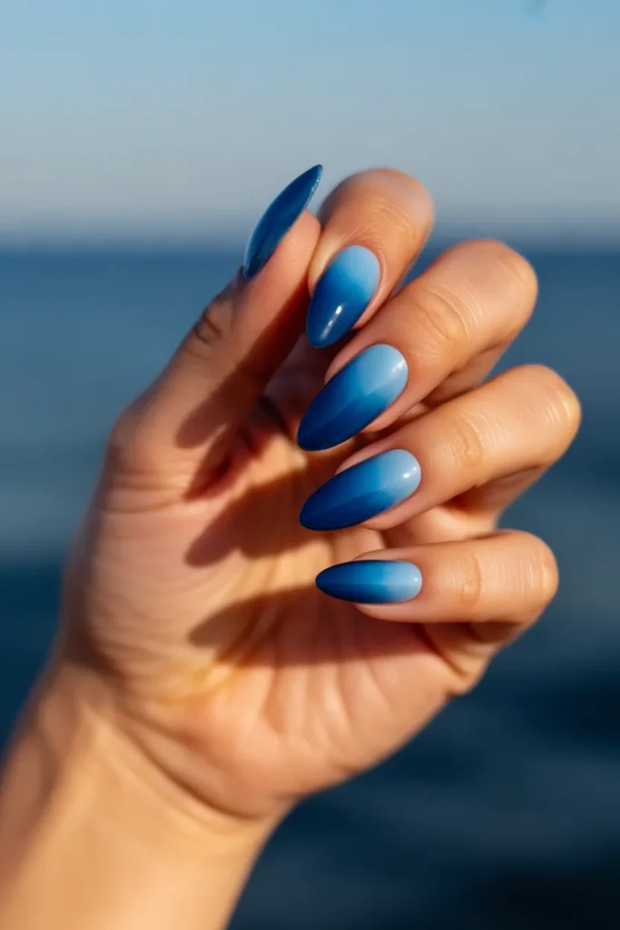 06 Summer Acrylic Nails Blue — Ocean Vibes · Intermediate