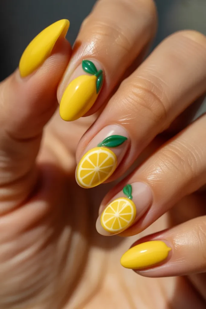 07 3D Lemon Nails — Builder Gel Sculpture · Advanced