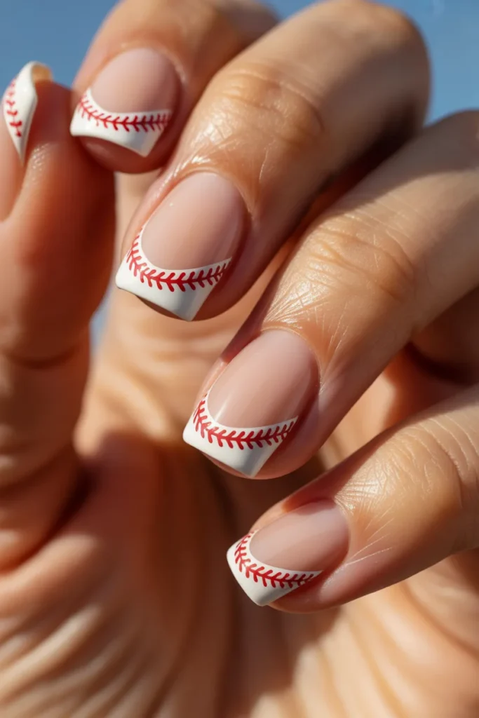 Baseball Nails 8 07 Baseball French Tip Nails