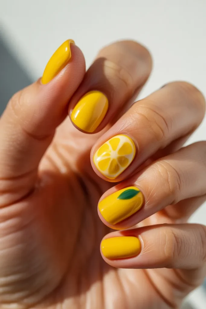 08 Lemon Nails Short — Sweet Gel Set · Beginner