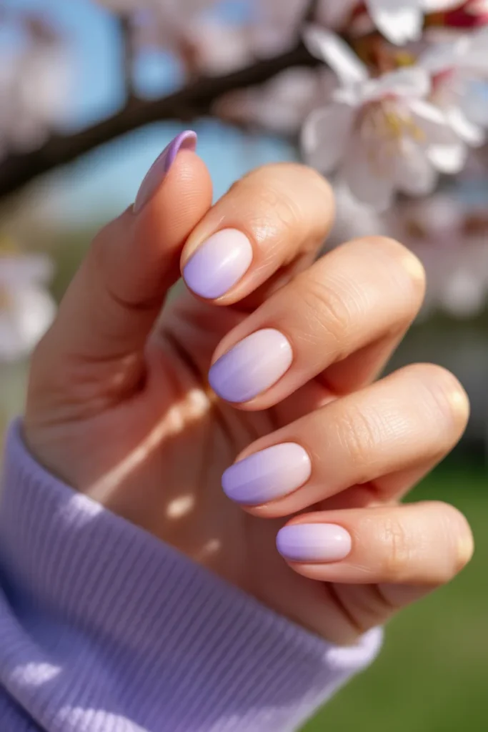 08 Pastel Purple Ombre Nails