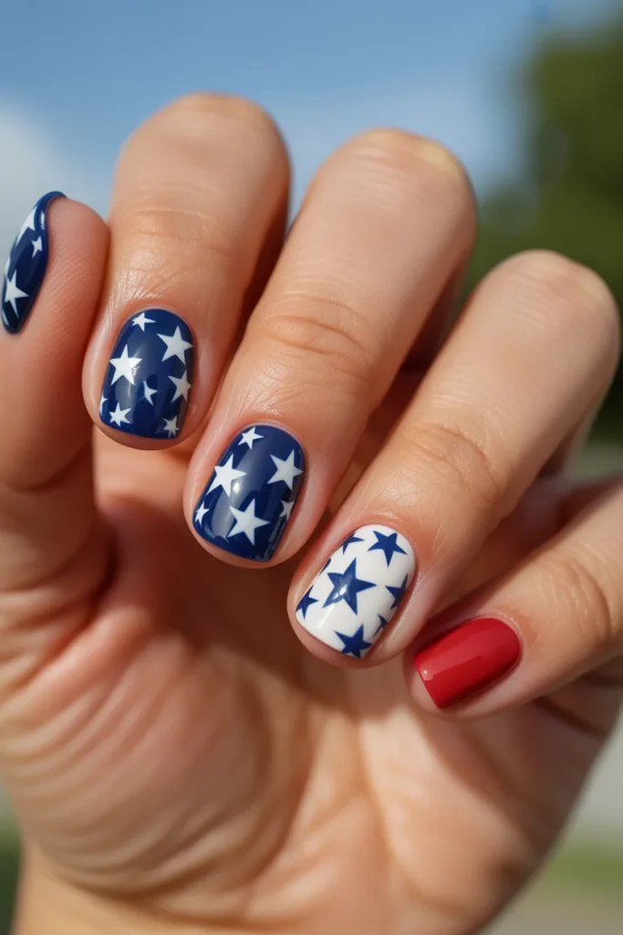 08 Star Spangled Short Nails — Gel · Beginner