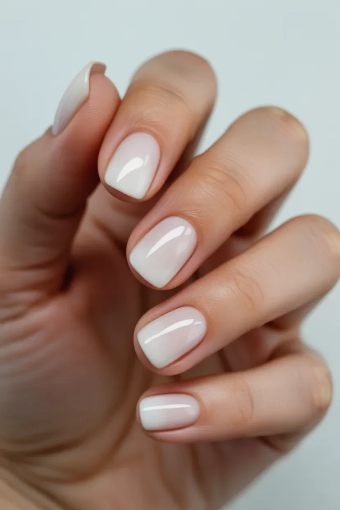 09 Simple White Short Square Nails — Clean Minimal