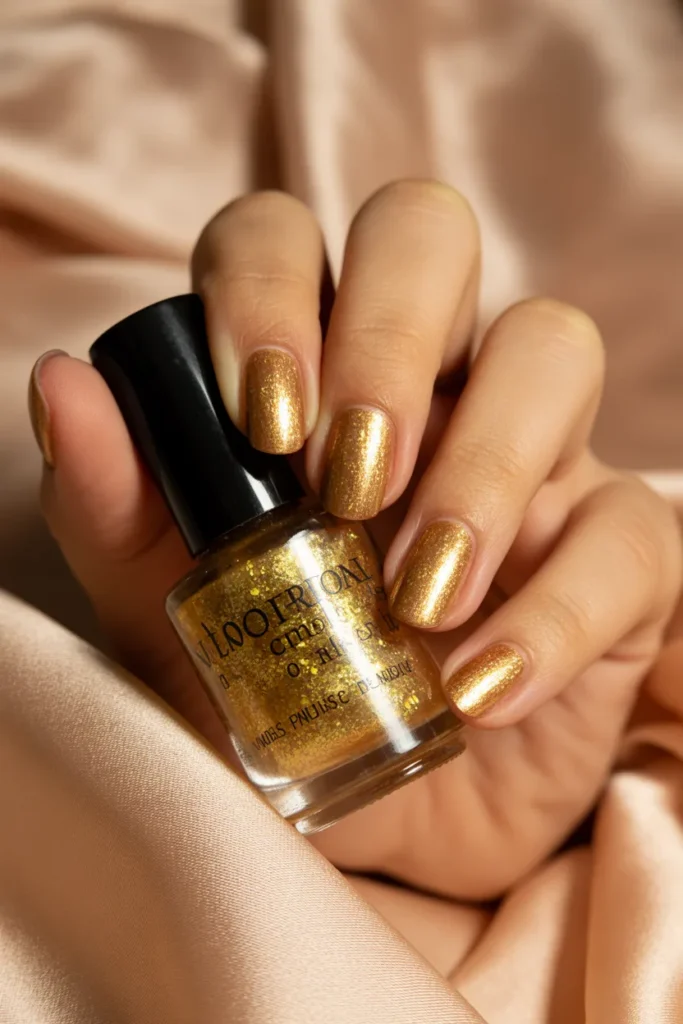 1. Gold Glitter Nail Polish