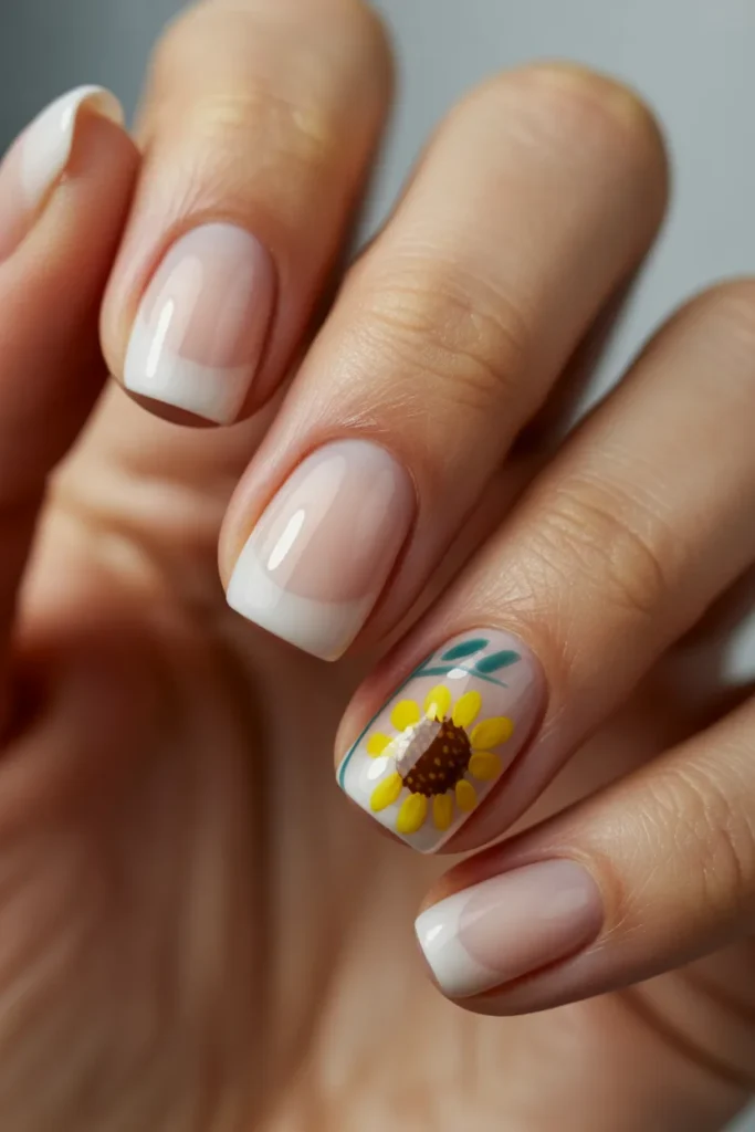 1. Milky White with Sunflower Accents