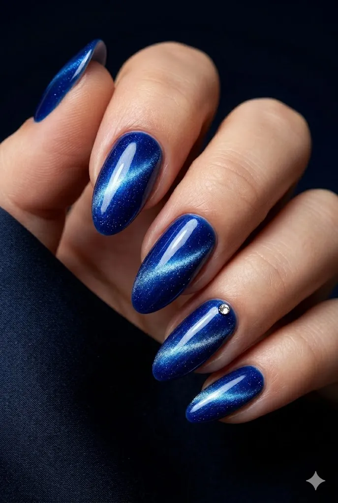 Blue Cat Eye Nails 2 1. Royal Blue Cat Eye Nails That Feel Like Wearable Sapphire