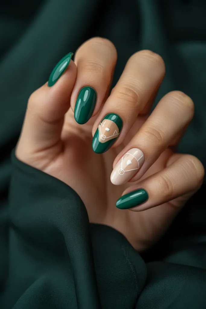 Baseball Nails 11 10 Green Baseball Field Nail Drag Design