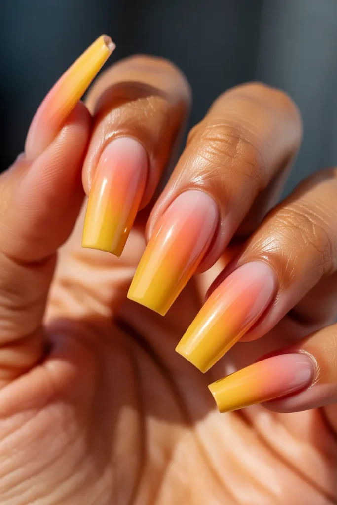 10 Summer Acrylic Nails Coffin — Vacation Ombre · Intermediate