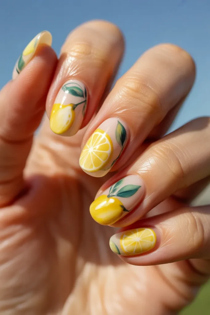 10 Summer Lemon Nails — Watercolour Art · Advanced
