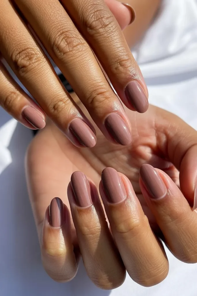 10. Mauve Nude Oval Nails — Skin Tone Magic