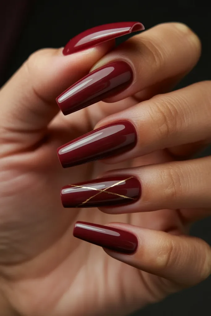 11 Deep Burgundy Nails Acrylic — Length and Drama · Salon Recommended