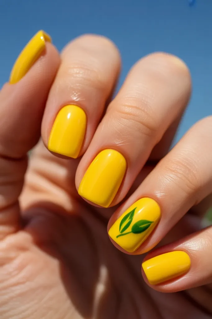 11 Lemon Nails Square — Graphic Bold · Beginner