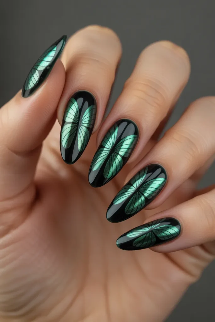 11. Cat Eye Butterfly Nails