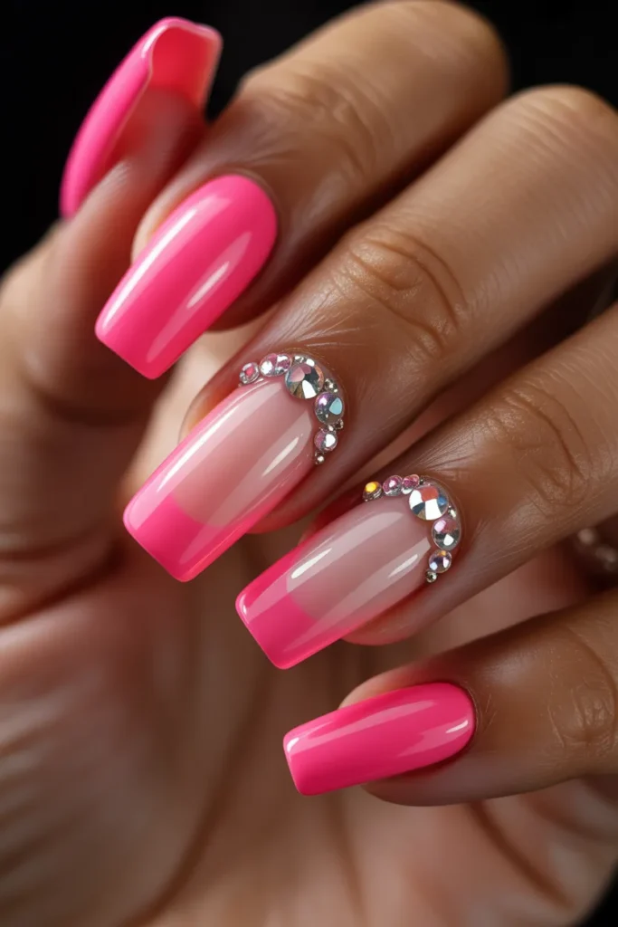 12 Acrylic Summer Nail Designs — Rhinestone Accents · Intermediate