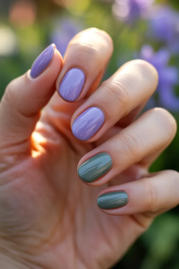 12 Purple and Green Spring Nails — Tonal Botanical