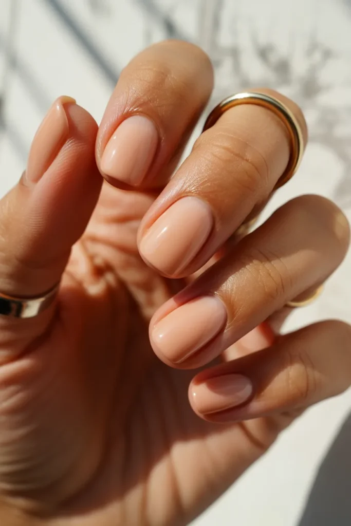 12 Summer Short Square Nails — Nude Beige
