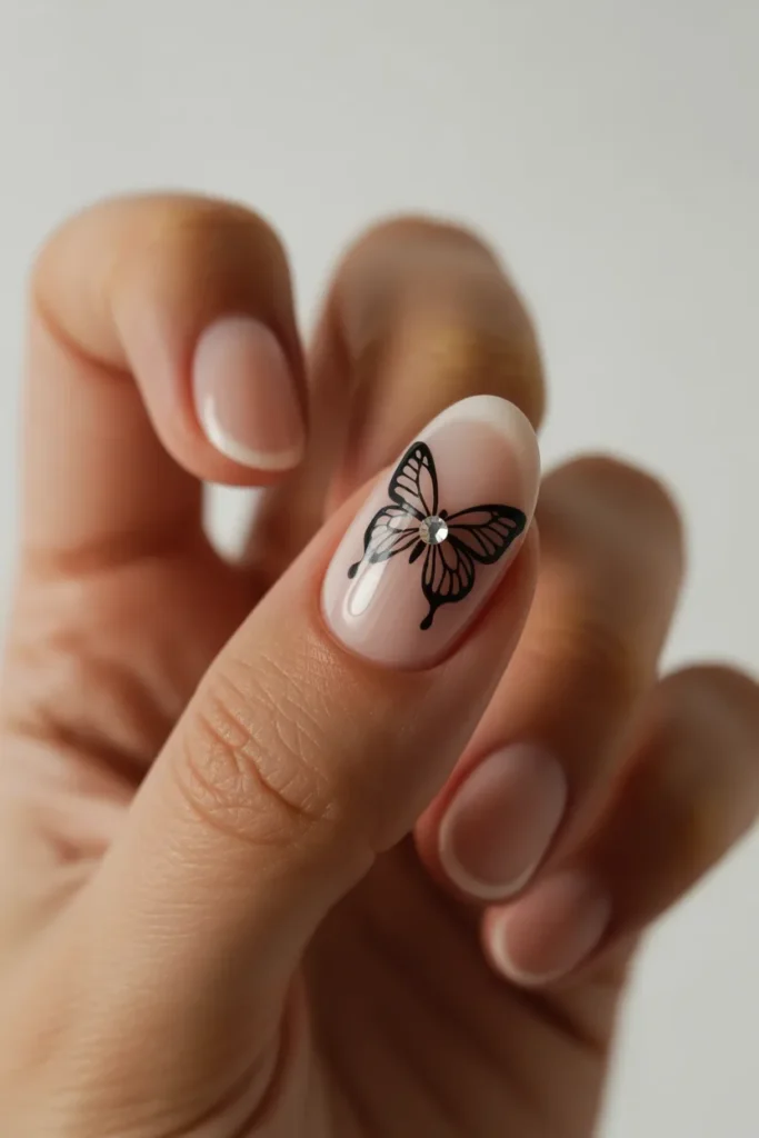 12. Butterfly Nail Art Designs Simple