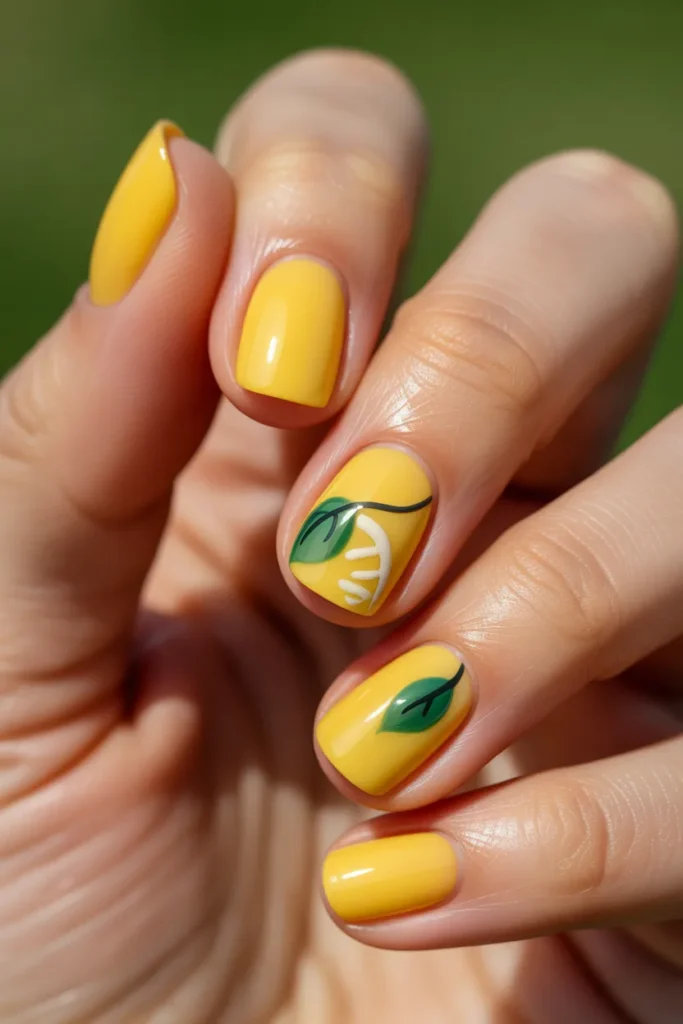 13 Lemon Nail Art Easy — Dotting Tool Method · Beginner