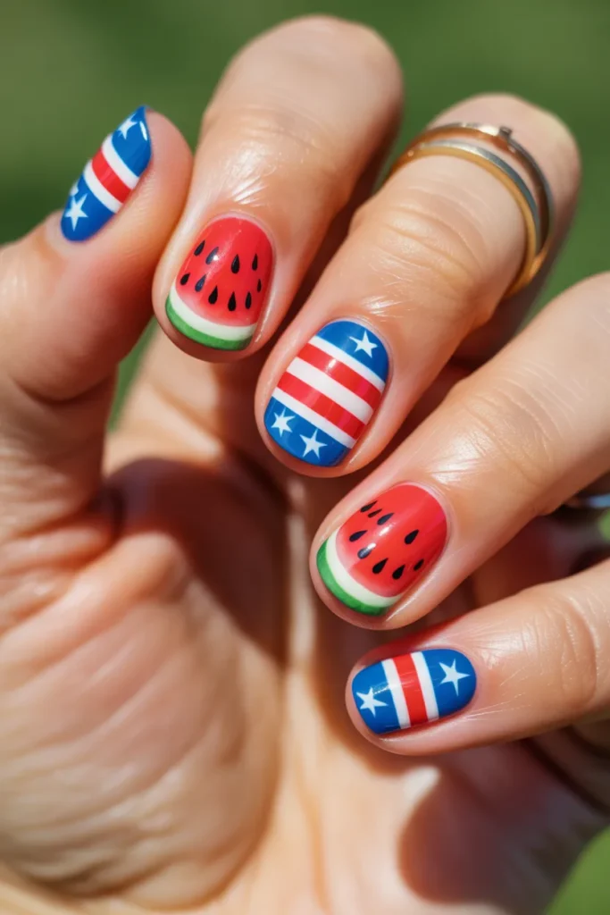 13 Watermelon and Stars — Fun Summer July 4th · Intermediate