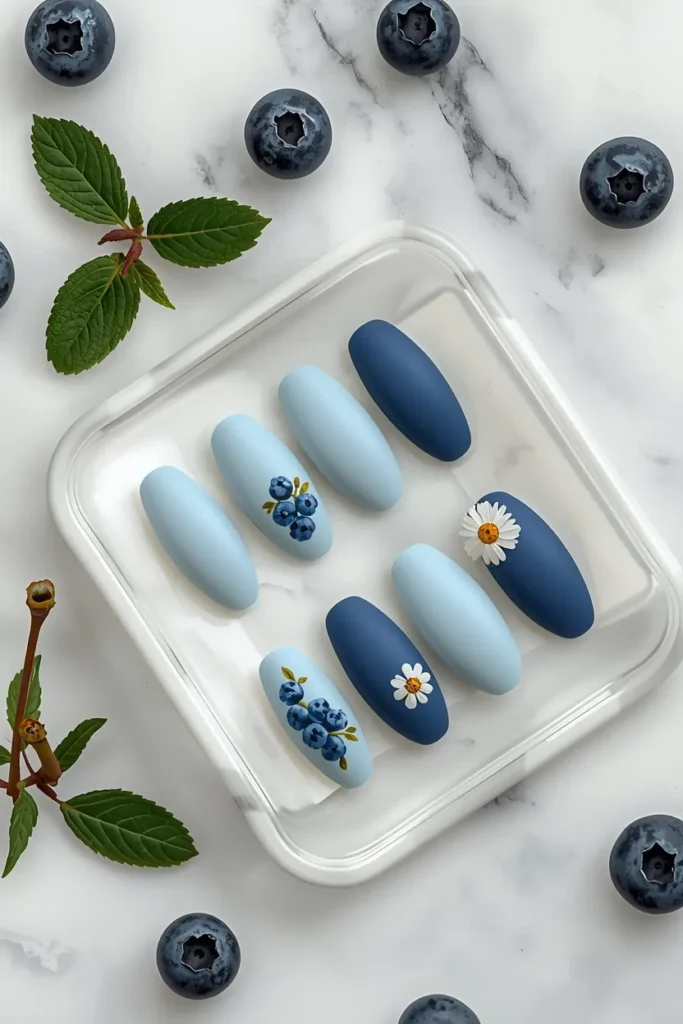 13. Blueberry Press On Nails — Cute Easy Ready to Wear